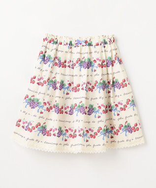 ANY KIDS 総柄フルーツ スカート エクリュ