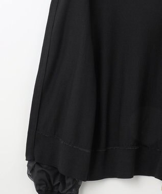 ANY SIS 【洗える】チュールレイヤードニット ブルゾン ブラック