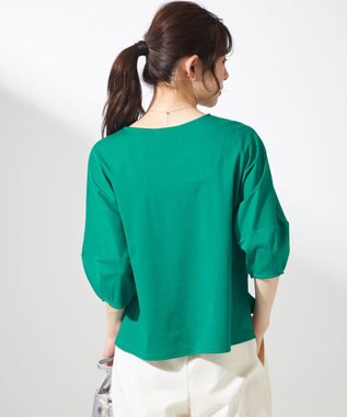 ANY SIS S 【撥水・汗ジミ防止・UVケア・洗える】スーピマスムース クロップド Tシャツ グリーン