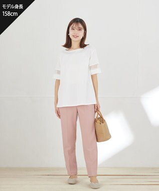 Tiaclasse L 【おのののかさん着用】とろみカラーテーパードパンツ ピンク