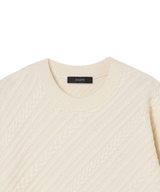 JOSEPH 【洗える】ジオメトリックケーブルニット Ivory