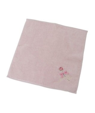 Maison de FLEUR ローズ刺繍タオルハンカチ Pink