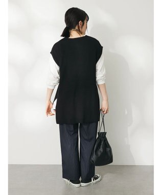 CRAFT STANDARD BOUTIQUE 【２点セット】片畦ニットベスト＋ロンＴＥＥ Black