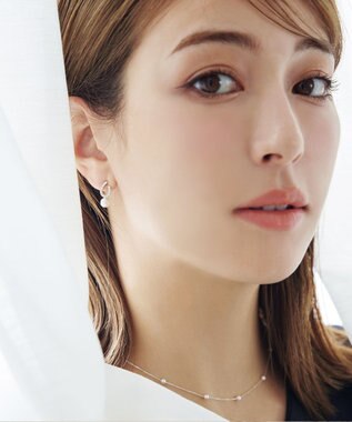 Tiaclasse 【金属アレルギー対応】ドロップ＋パールピアス シルバー