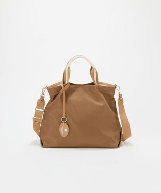 TOPKAPI 【TREASURE TOPKAPI】ストライプハンドル ナイロン 2way トートバッグ A4対応 キャメル