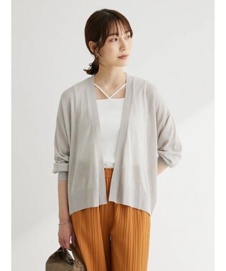 Green Parks 接触冷感ゆったりカーデ Light Gray