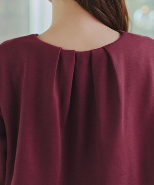 Tiaclasse L 【洗える】バックフレア裏毛チュニック ボルドー