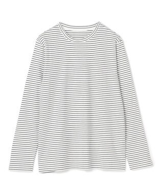 UNFILO コットンスムース レイヤードインナー ボーダー(オフ×ブラック)