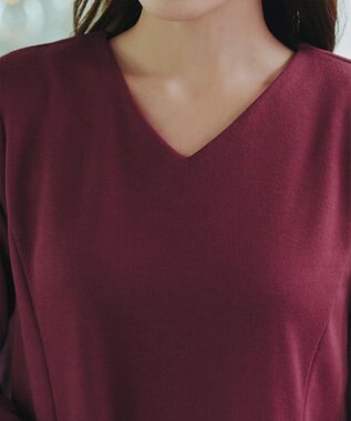 Tiaclasse L 【洗える】バックフレア裏毛チュニック ボルドー