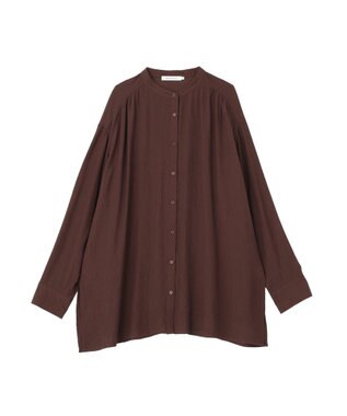 AMERICAN HOLIC 楊柳バンドカラーシャツ Brown