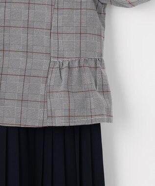 組曲 KIDS 【150-170㎝】グレンチェックジャケット＆プリーツワンピース セット ネイビー×チェック系