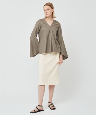 BEIGE， PERSIMMON / フレアーブラウス Slate