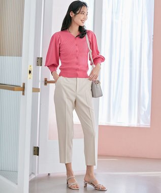 ANY SIS 【洗える】褒めらレディ テーパード パンツ アイボリー