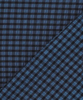 組曲 【先行予約】サッカーギンガムチェック ペプラムブラウス ブルー系3