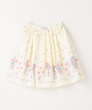 ANY KIDS フラワー ブーケ プリント スカパン エクリュ系