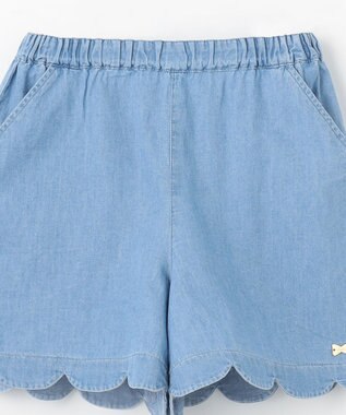ANY KIDS 裾スカラップ ショートパンツ ブルーデニム