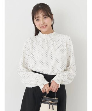 earth music&ecology シャーリングブラウス Dot