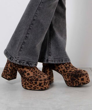 WEGO ストーム付きワイドヒールショートブーツ 柄1