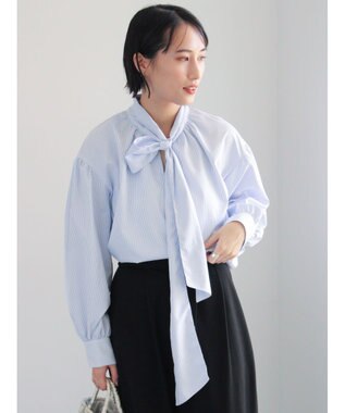 Te chichi ビッグボウタイブラウス サックスブルー