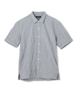 JOSEPH HOMME 【新素材】ランダムプリーツワッシャー　レギュラーカラー半袖シャツ ライトグレー系