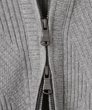 JOSEPH HOMME  新柄【洗える】シルクバルキー　　ハイネックジップアップニット ライトグレー系