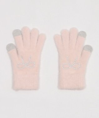 WEGO 【手袋】リボンラインストーングローブ ライトピンク