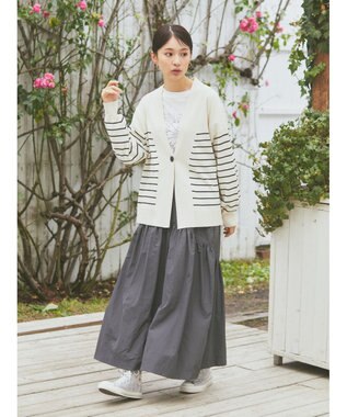 earth music&ecology ＵＶカット加工　ＢＩＧカーディガン Border