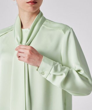 Paul Smith サテンボウタイ ブラウス ライトグリーン