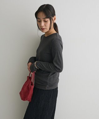 CRAFT STANDARD BOUTIQUE クルーネックバックメローカットソー Dark Gray