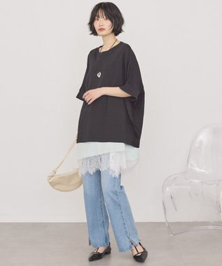 AMERICAN HOLIC 異素材コクーンプルオーバー Black