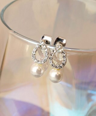 Tiaclasse 【金属アレルギー対応】ドロップ＋パールピアス シルバー