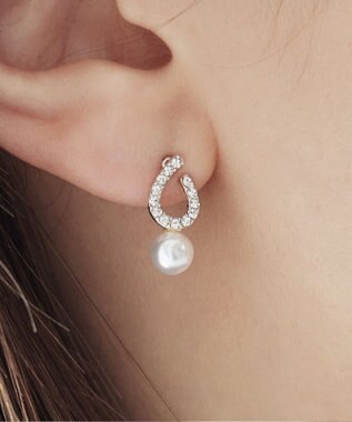 Tiaclasse 【金属アレルギー対応】ドロップ＋パールピアス シルバー