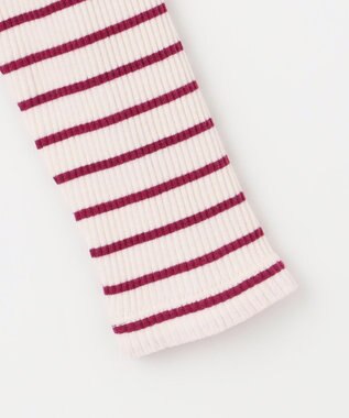 組曲 KIDS 【110-140㎝】レースボーダー トップス ラズベリー系1