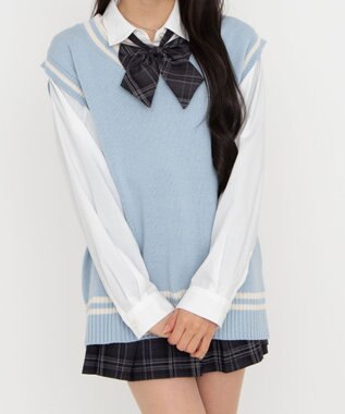 WEGO 【SCHOOLITEM】ラインスクールニットベスト