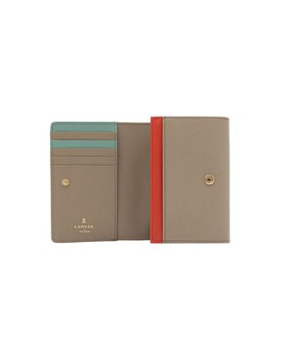 LANVIN en Bleu リュクサンブールカラー 二つ折り被せ財布 グレージュ