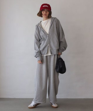 WEGO 【ユニセックス着用ITEM/MLサイズ展開】コンパクトフィットダブルZIPパーカー 杢グレー