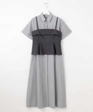 23区 【CLASSY.コラボ】ビスチェコンビ シャツワンピース ライトグレー×スレート