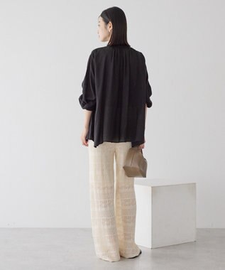 AMERICAN HOLIC スキッパーギャザーブラウス Black