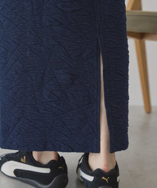 AMERICAN HOLIC フクレジャガードタイトスカート Dark Navy