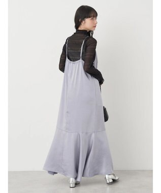 earth music&ecology サテンキャミワンピース Gray