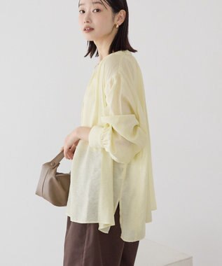 AMERICAN HOLIC スキッパーギャザーブラウス Yellow
