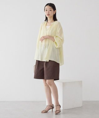 AMERICAN HOLIC スキッパーギャザーブラウス Yellow