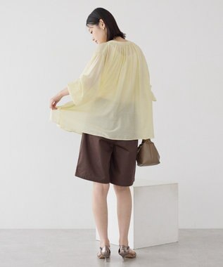 AMERICAN HOLIC スキッパーギャザーブラウス Yellow
