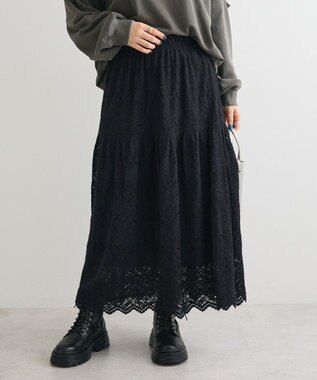 Green Parks 起毛レースティアードスカート
