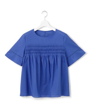 23区 【WEB&一部店舗限定】コットンローン ピンタック フレア ブラウス ブルー系