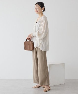 AMERICAN HOLIC スキッパーギャザーブラウス Ivory