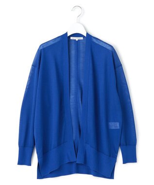 23区 L 【先行予約】シャイニーシアー フロントオープン カーディガン ブルー系