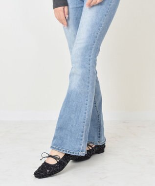 Bridget Birkin 【Bridget Birkin】ツイードスパンコールリボンパンプス ブラック雑材