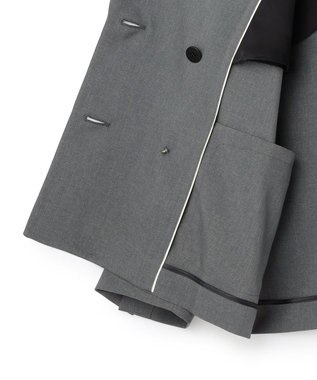 ICB 【WEB＆一部店舗限定】 SerikaWorsted トレンチ型ショートコート ミディアムグレー