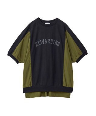 Green Parks ナイロンドッキングロゴチュニック Black